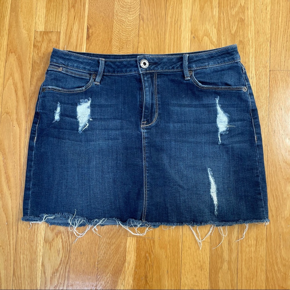 American Rag Cie Distressed Denim Jean Mini Skirt Size 9